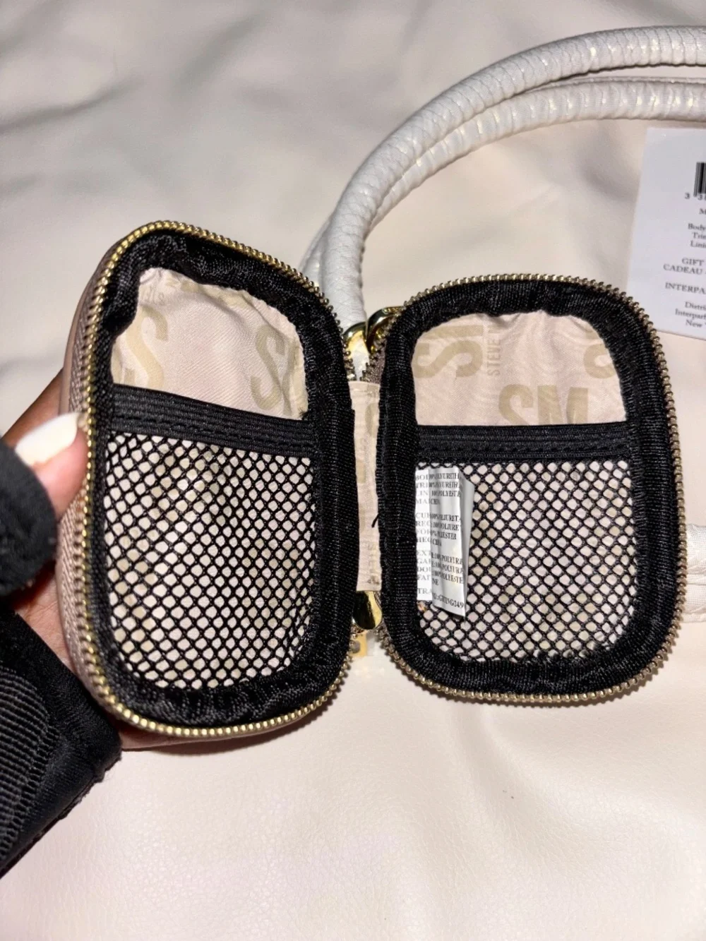 NWT Jimmy Choo White and Irredescant Tote AND Steve Madden Mini Bag Bundle - Picture 5 of 16